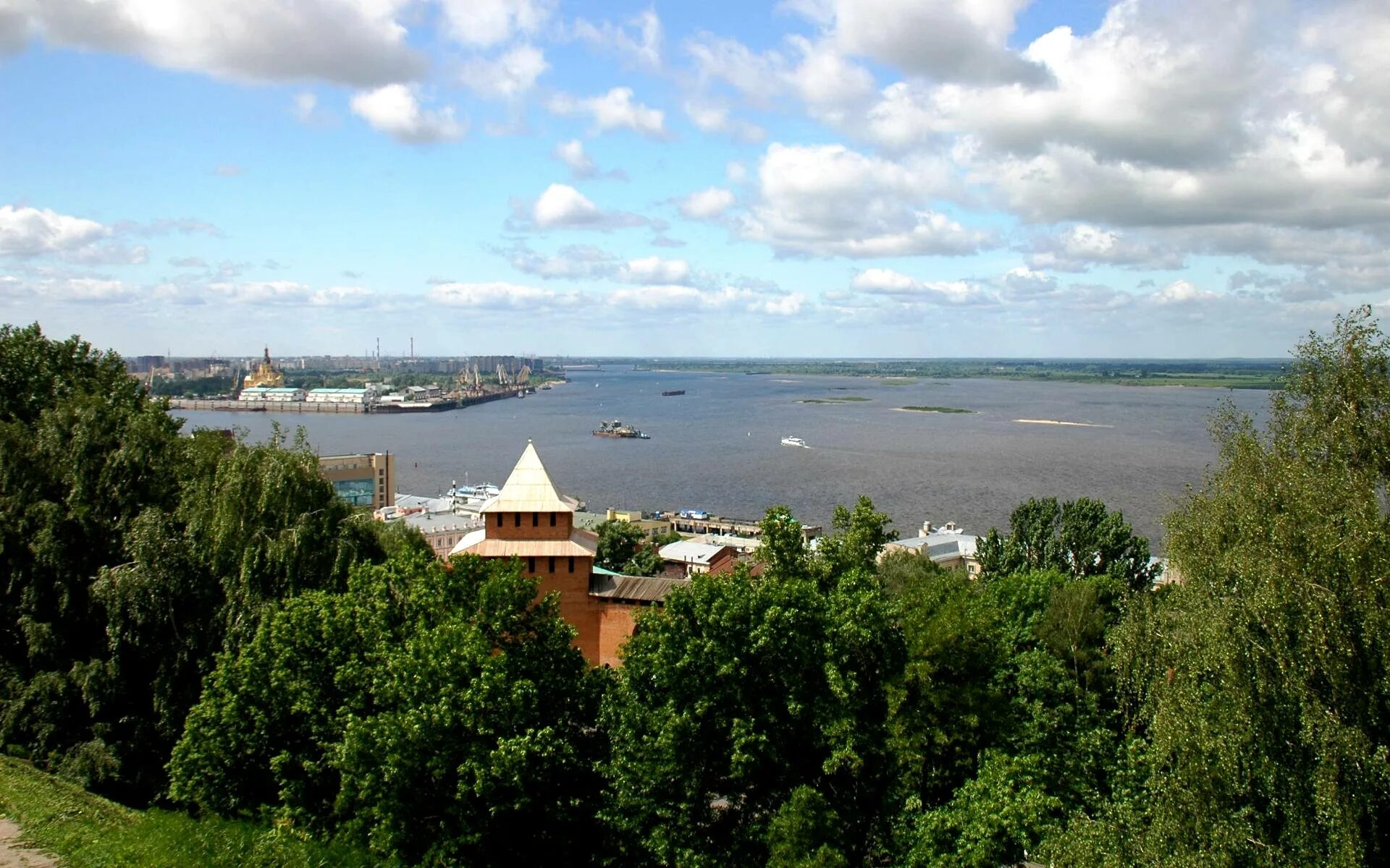 Поволжье. Волга река. Нижний Новгород вид с Волги. Города Поволжья на Волге.