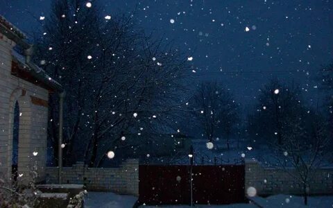 Night snowfall