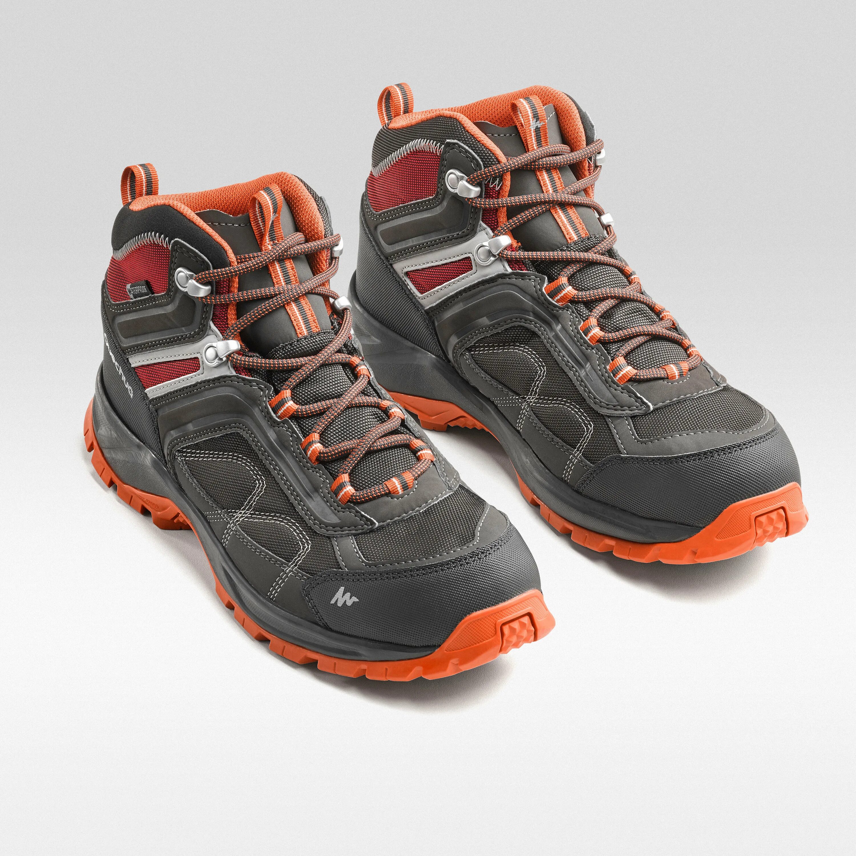Men's Hiking Shoes Mid Waterproof mh100. Ботинки mн100 Mid Quechua оранжевый. Men's Waterproof Mountain Walking Shoes - mh100 Mid - Black. Горные ботинки Quechua женские под кошки. Обувь множественное