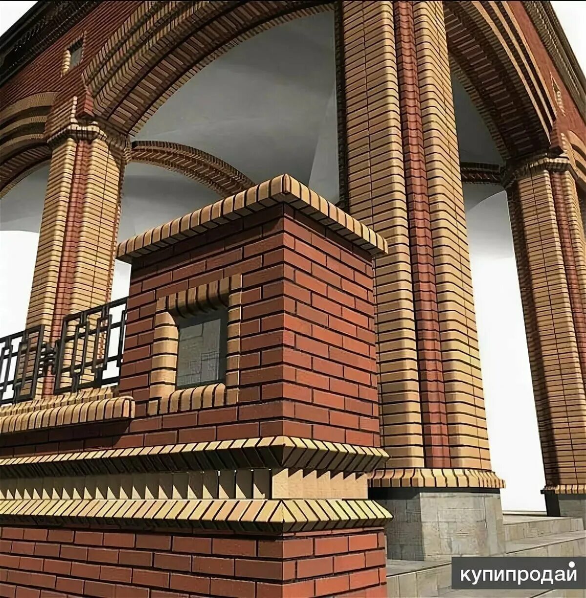 Колонны кирпичных домов