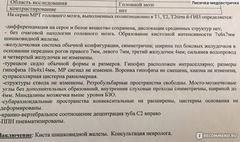 Заключение мрт головного мозга описание. Киста головного мозга заключение. Описание мрт кисты головного мозга. Мрт заключение киста шишковидной железы.