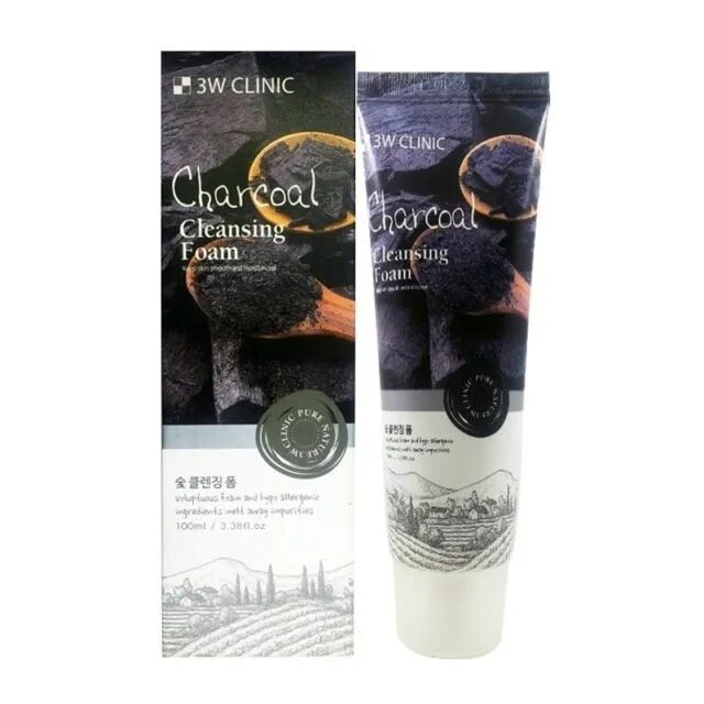 Cleansing charcoal. Пенка 3w Clinic с углём 100. Пенка для умывания с древесным углем 3w Clinic Charcoal Foam Cleansing, 100ml. 3w Clinic пенка с углем. 3w Clinic пенка для умывания уголь Charcoal Cleansing Foam 100 мл. Корея.