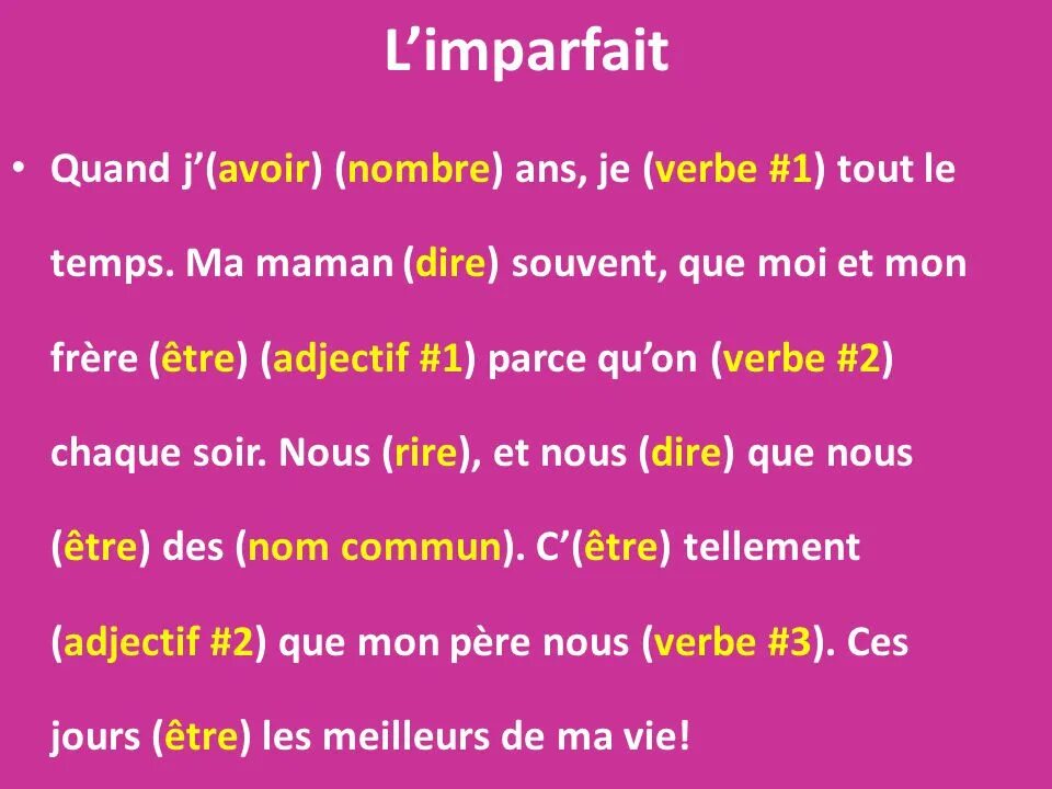 Imparfait образование. Imparfait во французском языке. Образование imparfait во французском языке. Глаголы в imparfait. Tout le temps