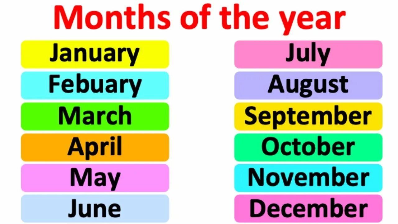Months of the year. Months in English. Months of the year in English. 12 Months of the year. Сайт months