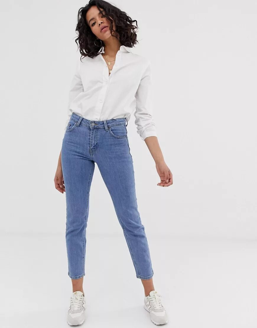 Джинсы ASOS Denim с завышенной талией. Укороченные джинсы женские. Укороченные свободные джинсы. Узкие укороченные джинсы.