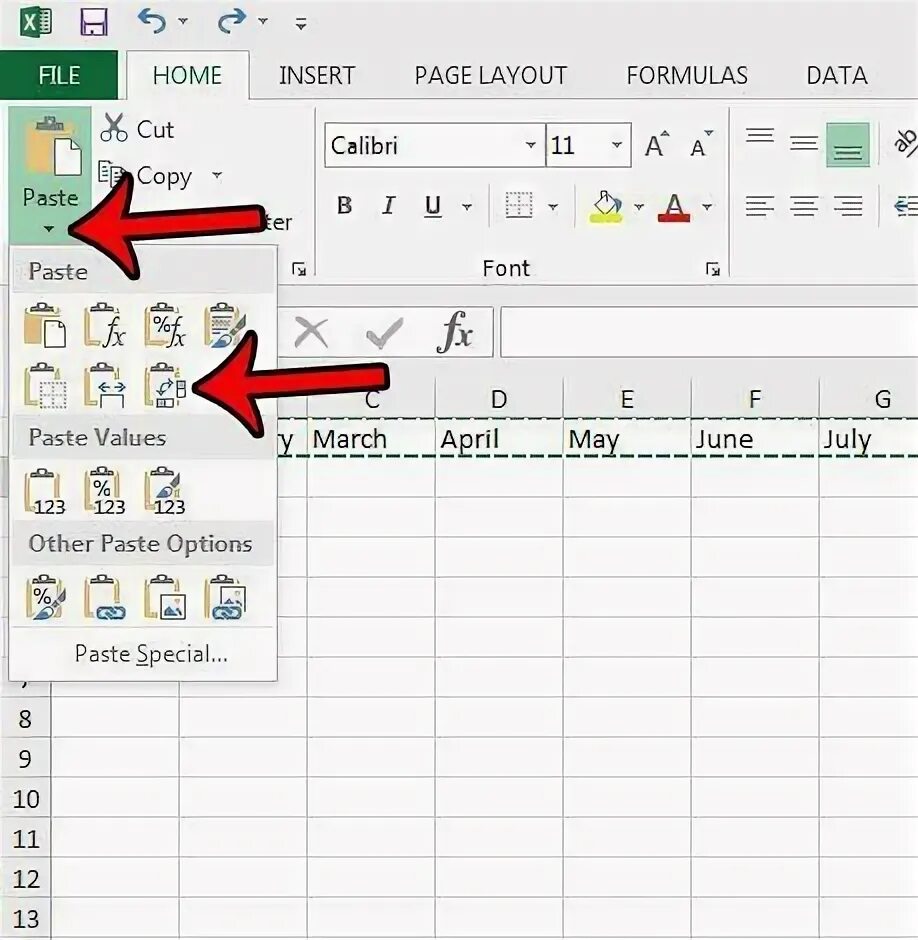 Excel снизу вверх