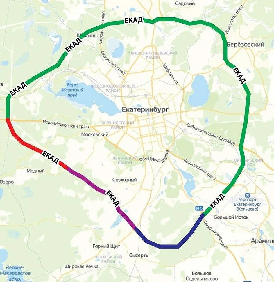 Как доехать до кольцевой. Екатеринбургская Кольцевая автомобильная дорога. Екатеринбургская Кольцевая автомобильная дорога на карте. ЕКАД на карте Екатеринбурга. Екатеринбургская Объездная дорога.