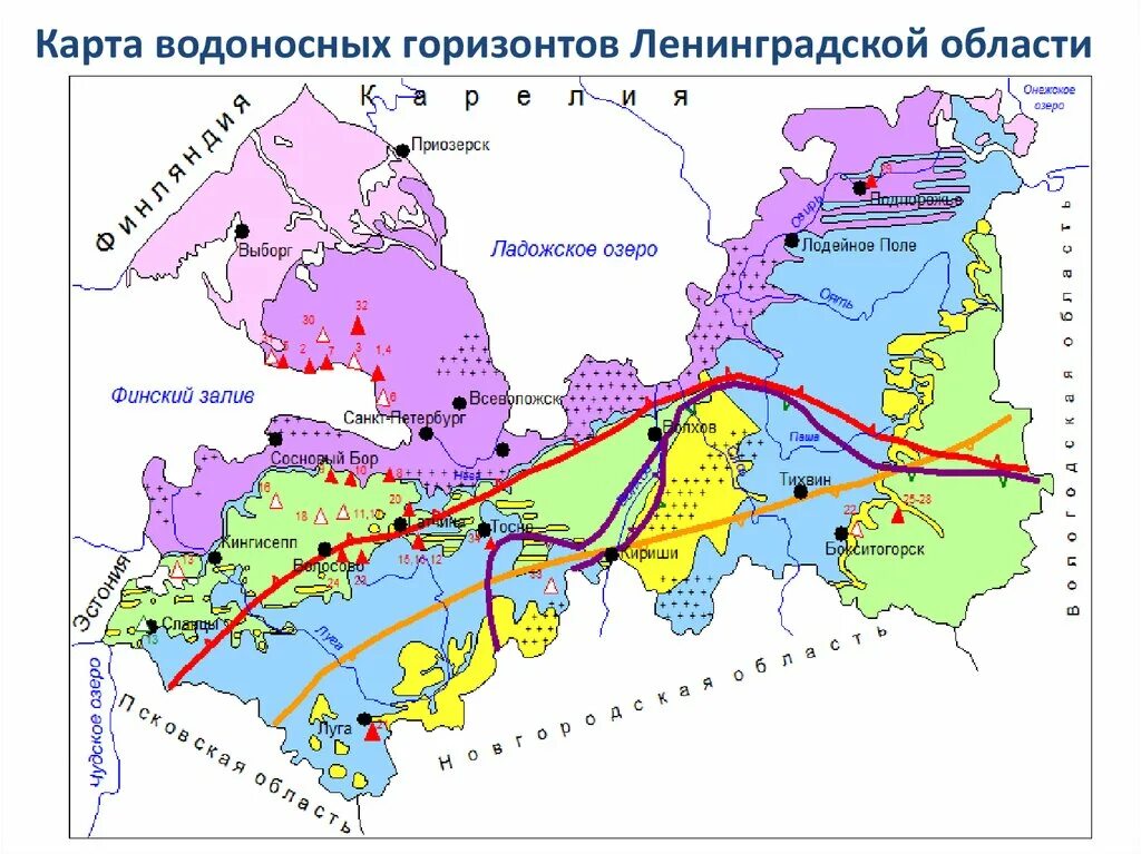 Карта района водного. Карта залегания водоносных слоев в Ленинградской области. Карта подземных вод СПБ. Карта водоносных горизонтов Ленинградской области. Карта грунтовых вод Ленобласти.