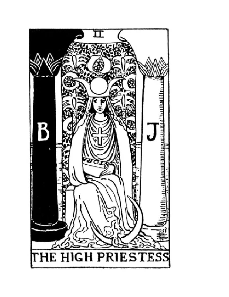 Жрица уэйта. The high priestess таро. таро жрица папесса. аркан верховная жрица таро. верховная жрица таро уэйта.