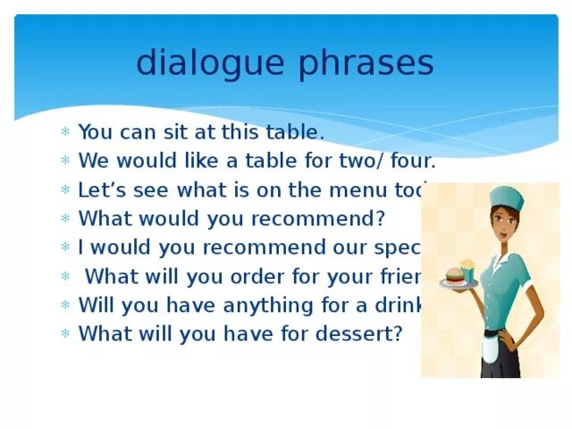 Phrases for dialogues. Dialogue in a Cafe. Диалог в отеле на английском. In the Cafe диалог на английском. Диалог на английском на тему бронирование отеля.