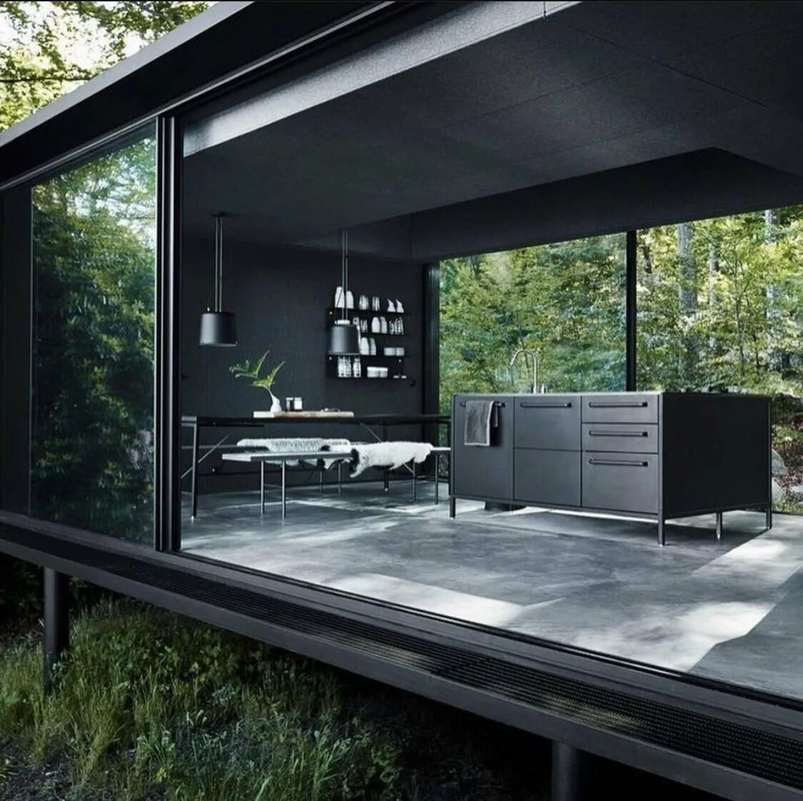 Дом черно последние. Дом vipp shelter. модульный дом the vipp shelter. модульный дом (modular house) от студии архитектуры ильи самсонова. современный домик в лесу.