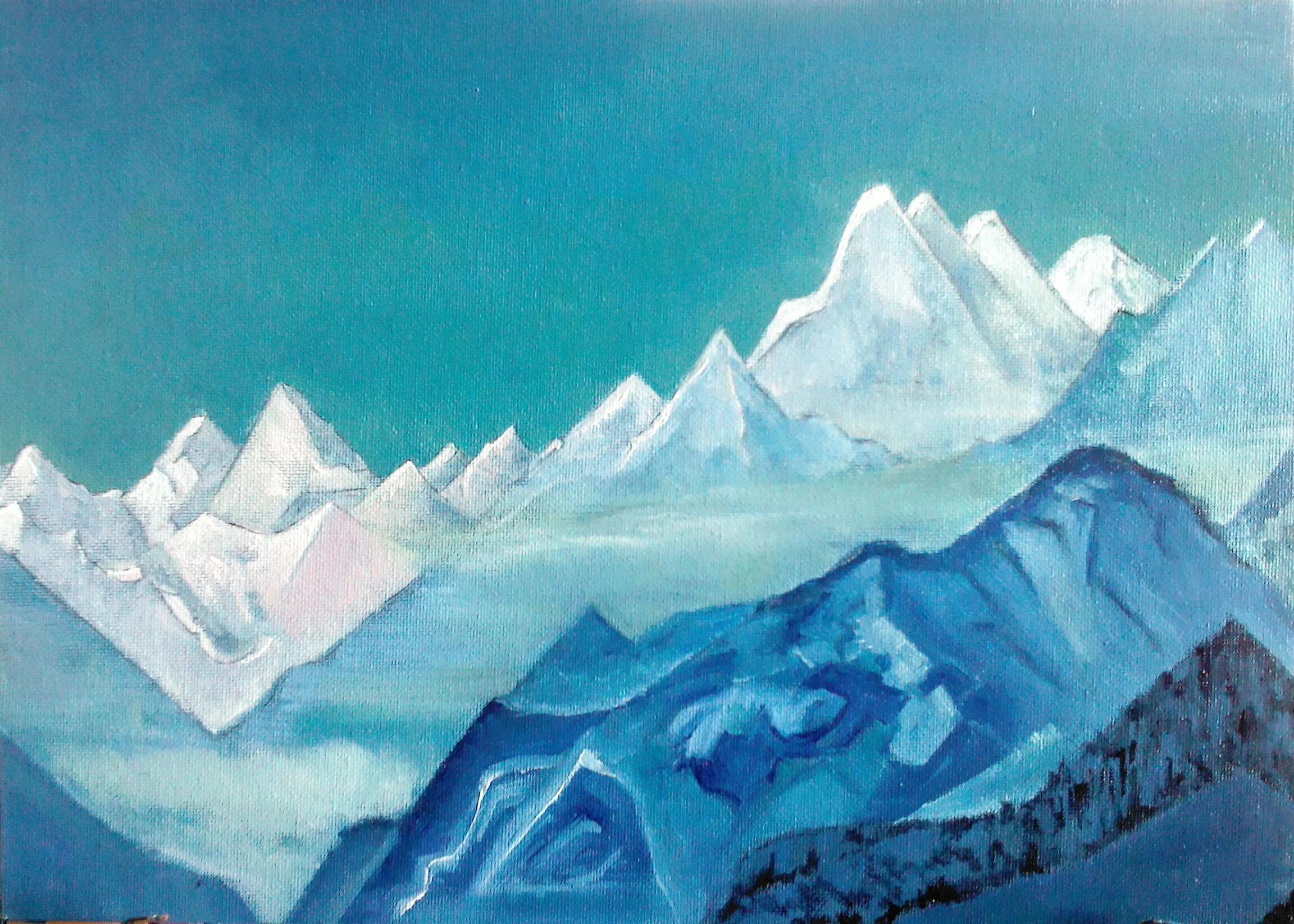 Гималаи картины. Рерих Канченджанга Гималаи.