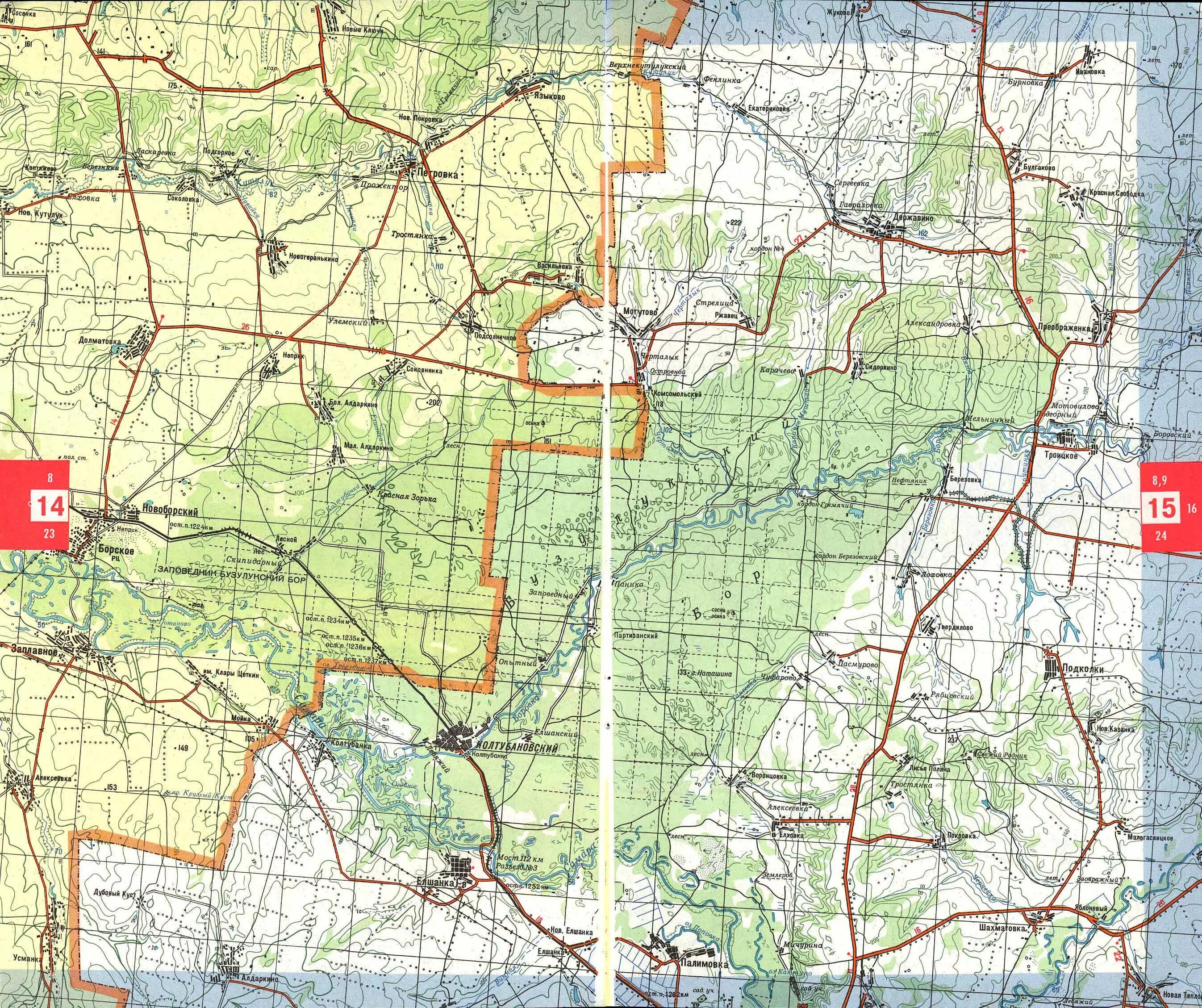 Топографическая карта оренбурга