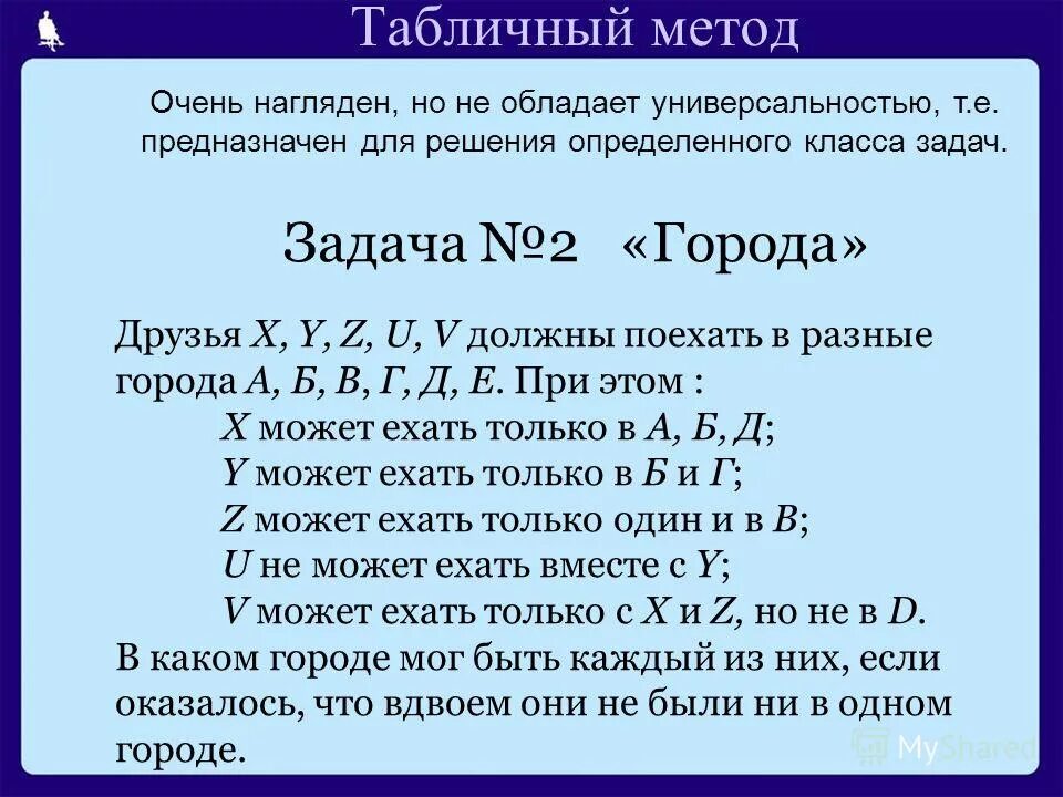 Табличный способ решения логических задач. Табличный метод решения логических задач. Табличный метод решения логических задач. Табличный способ решения логических задач 5 класс. Логические задачи по информатике.