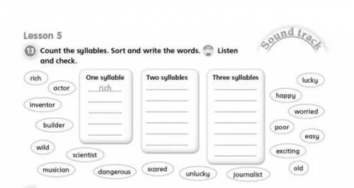 Write the words and