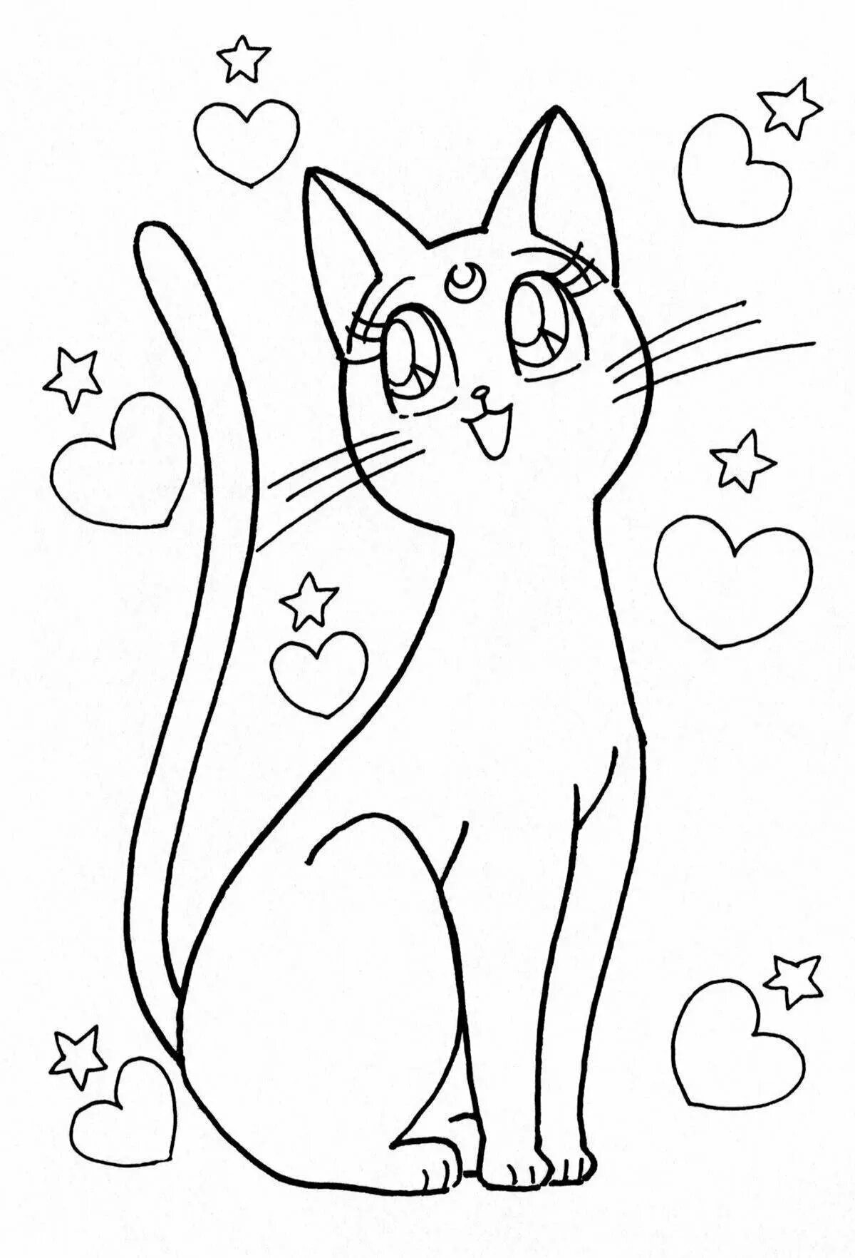 Рисунки для срисовки на лист а4. Кошки. Раскраска. Раскраска кот. Кошка рисунок раскраска. Раскраска для девочек кошки.
