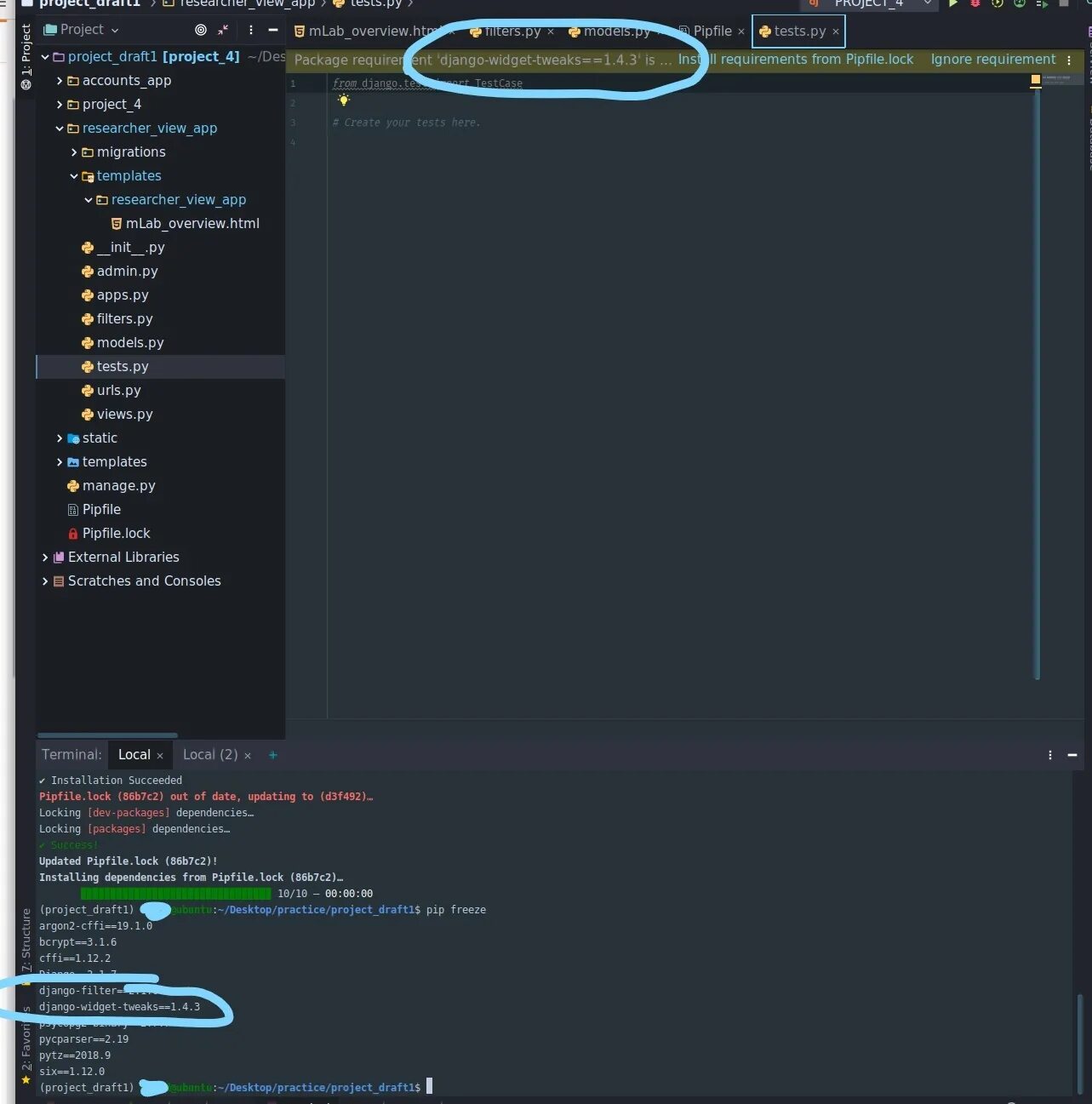 Обновить пакет Python. Django-widget-tweaks. Pipfile.Lock. Pipenv executable is not found в PYCHARM. Pycharm python package