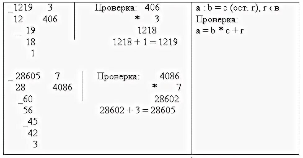 Деление столбиком на однозначное число с остатком. Примеры на деление столбиком 3 класс с остатком на однозначное число. Деление трехзначных чисел на однозначное с остатком. Деление с остатком 4 класс трехзначные числа на однозначное.
