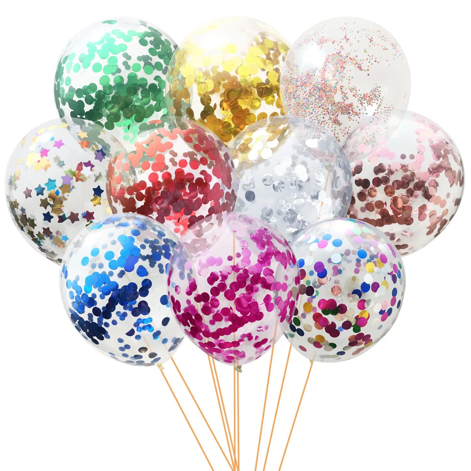 шары с конфетти золото. шар с конфетти ассорти. прозрачный шар с блестками. шар 12 дюймов конфетти. шар с конфетти ассорти.
