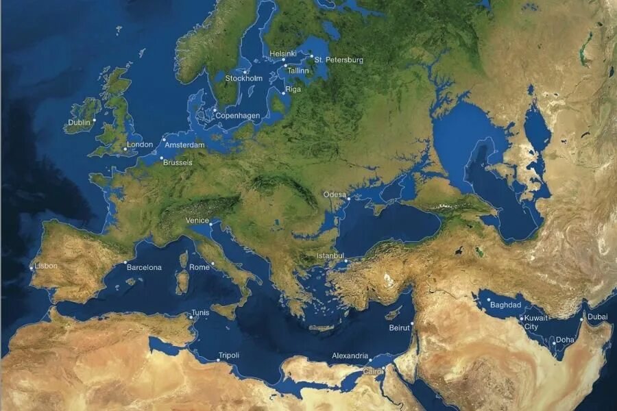 Растает весь океан. Карта Европы после таяния ледников.