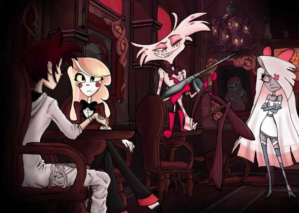 Песня hells greatest dad hazbin hotel. Hotel Hazbin Мимзи. Helltaker Hazbin. Рози отель ХАЗБИН. Hazbin Hotel Charlie.