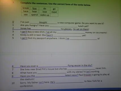 Hotel complete the sentences