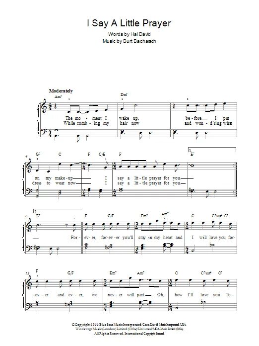 Песня little prayer. I say a little prayer ноты для фортепиано. Say a little prayer ноты. I say a little prayer tori kelly, pharrell williams ноты. I say a little prayer ноты.