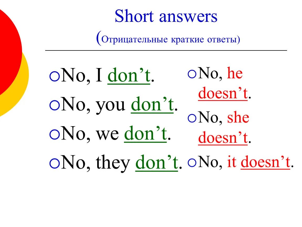 Короткие ответы в презент Симпл. Краткие ответы в презент Симпл. Present simple короткие ответы. Present simple краткие ответы на вопросы.