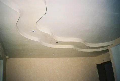 Потолок из гипсокартона волна фото