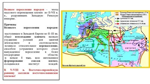 Отметьте даты великого переселения народов