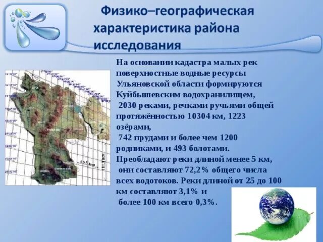 Водные богатства ульяновской области. Водные ресурсы Ульяновской области. Водоемы Ульяновской области презентация. Физико-географическая характеристика района исследования.