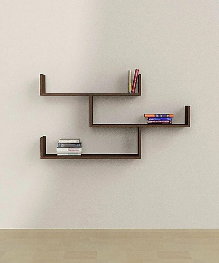 Полка "Wall Shelf-s (bas WL-001)" белая. Полочки на стену. Оригинальные настенные полки. Оригинальные полочки на стену.