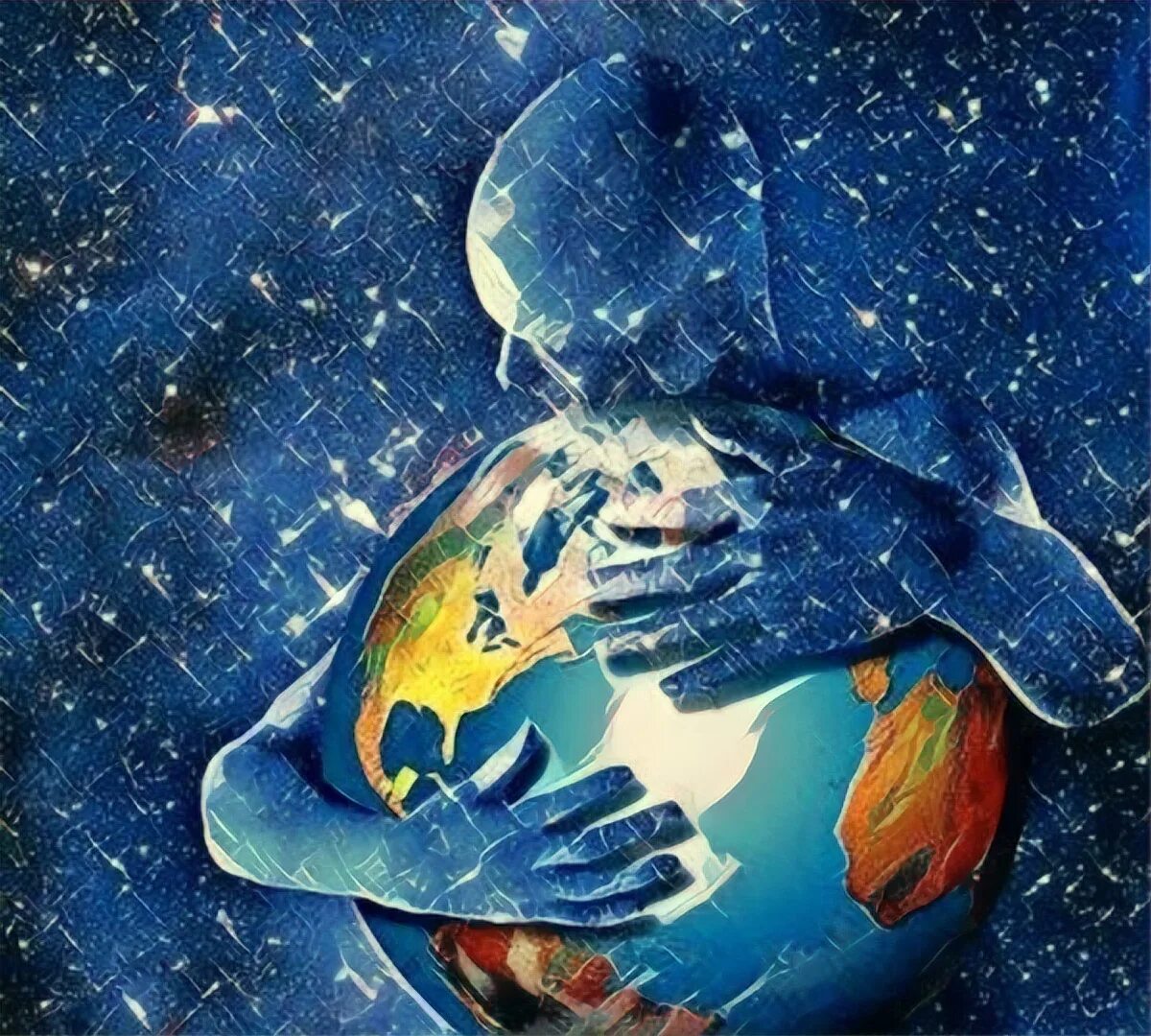 We see the world. Планета любви. Обнять землю. Обнять земной шар. Живая Вселенная.
