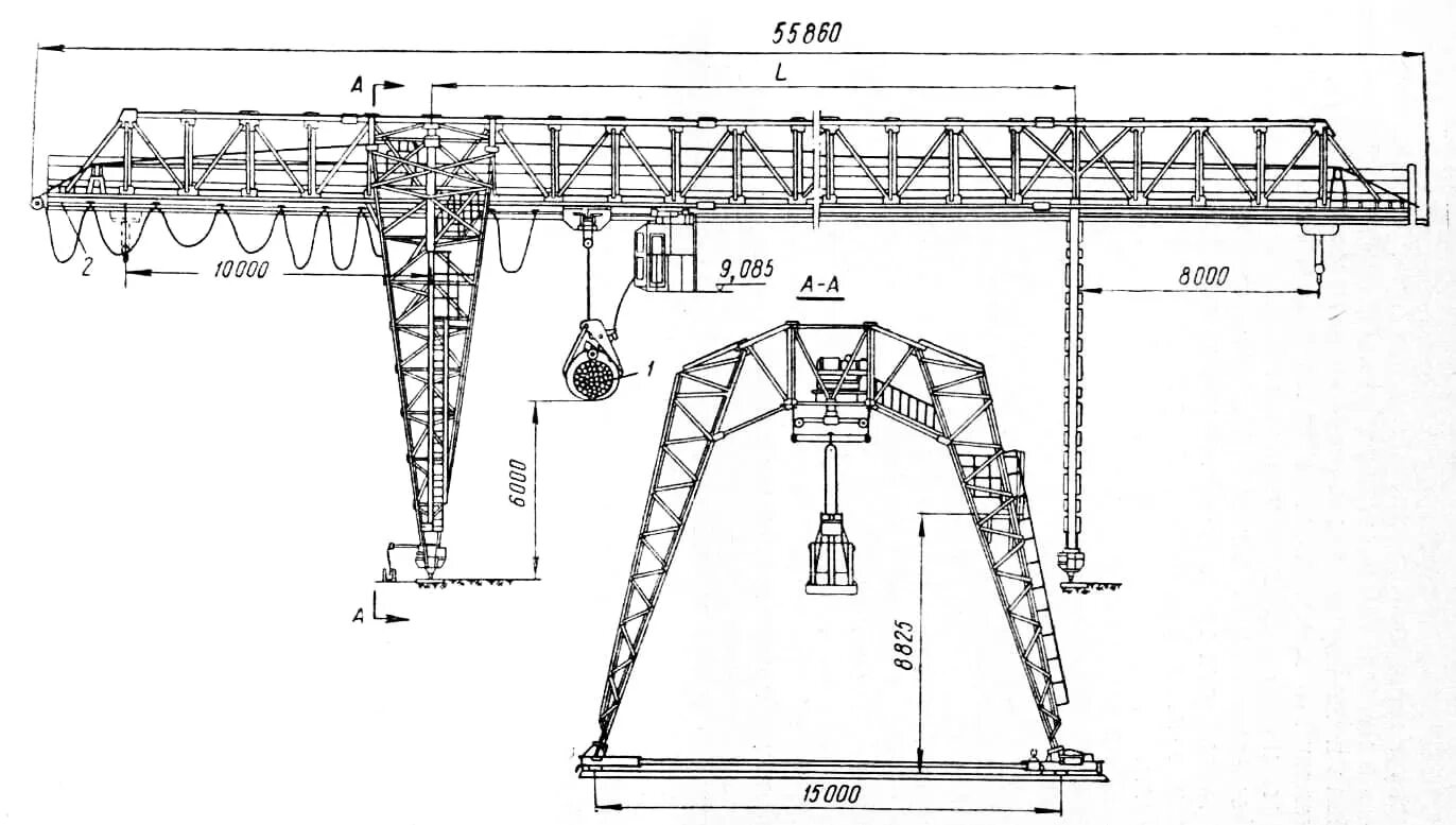 Кк общий. Козловой кран ККС-10 чертежи. Мостовой кран ККС-10. Козловой кран ККС-10 схема. Кран ККС - 10 С грейфером.