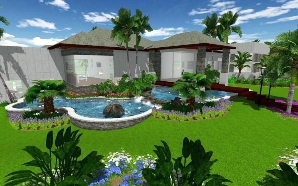 CAD 3D -- Cottage Garden -- Day - YouTube