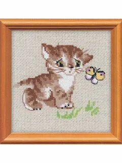 Вышивка котенок