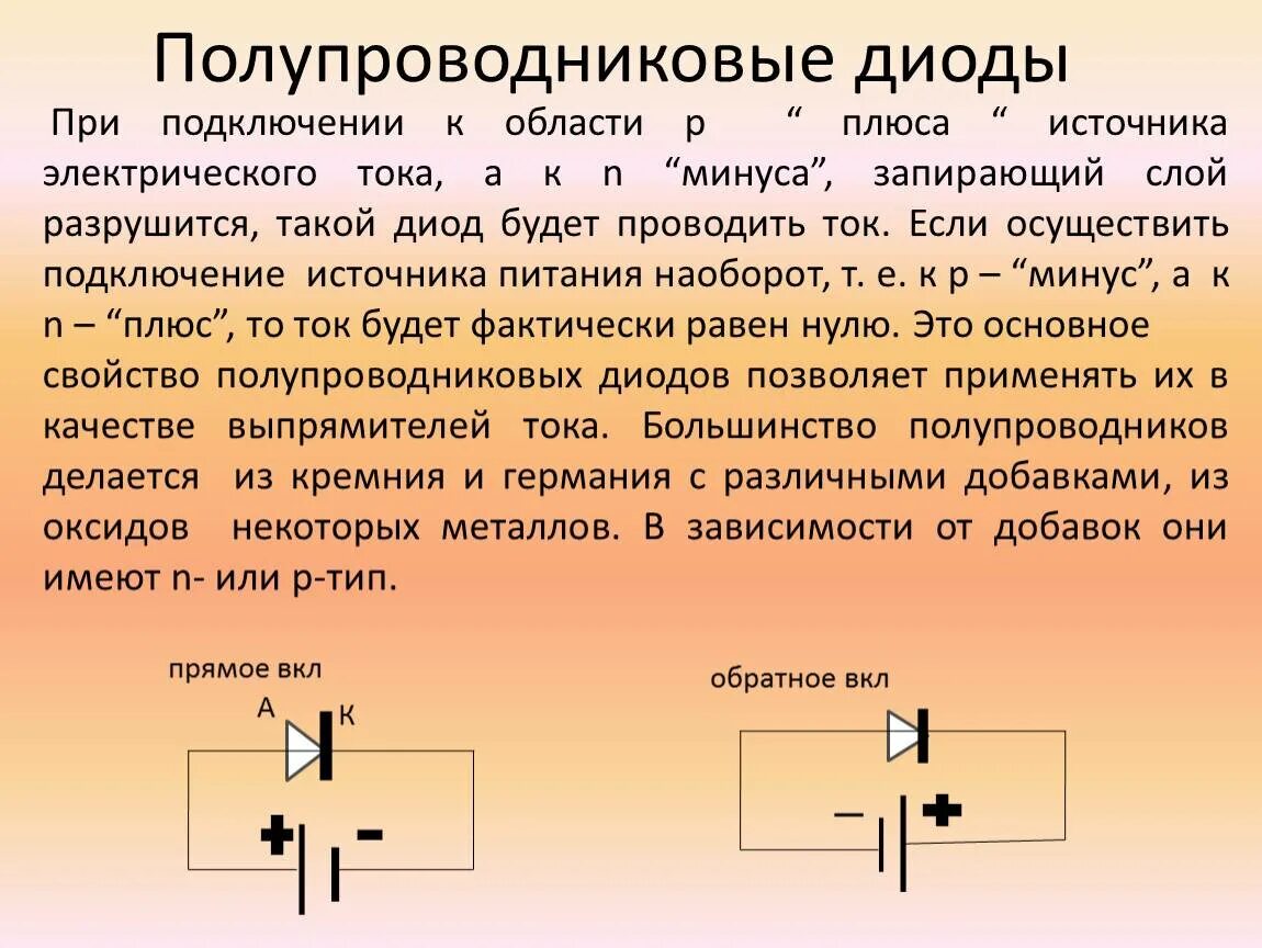 Прямое включение полупроводникового диода. Схема подключения полупроводникового диода. Полупроводниковый диод и диод. Полупроводниковые излучающие диоды. Принцип работы полупроводникового диода.