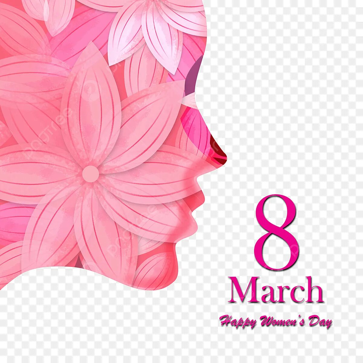 Открытка 8 women's Day. March 8 International women's Day. Happy 8 of march