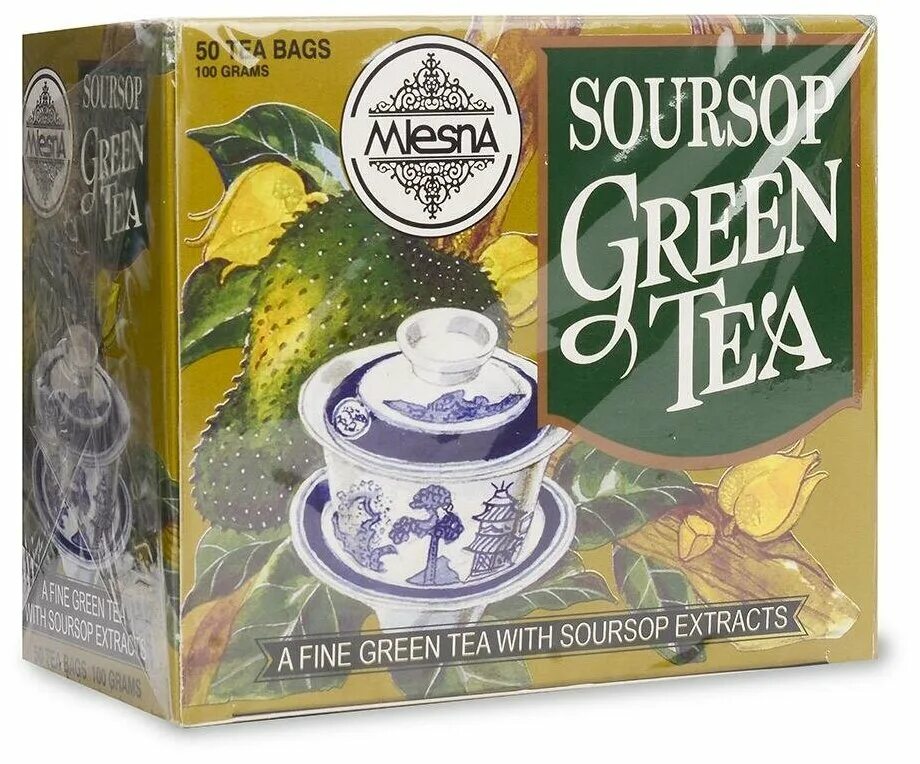 Чай млесна купить. Mlesna чай Soursop. Чай зеленый с ароматом саусепа Mlesna. Чай зеленый Mlesna Soursop, 100. Чай Саусеп зеленый Млесна.