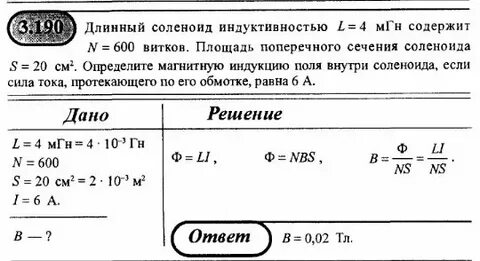 Площадь поперечного сечения соленоида