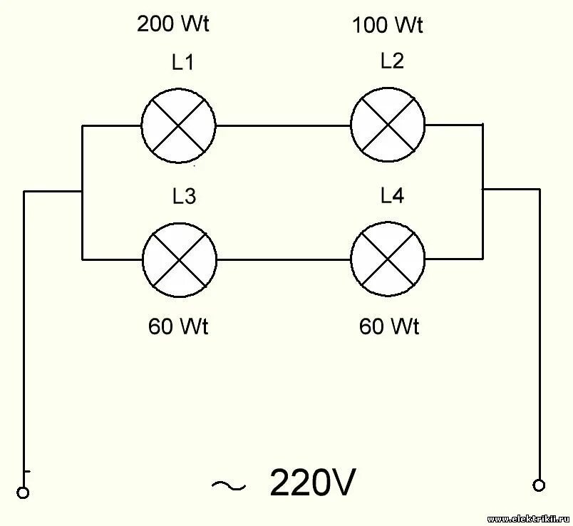 Схема подключения параллельного подключения лампочек. Схема параллельного соединения 5 лампочек. Последовательное соединение лампочек 220 схема подключения. Параллельная схема подключения ламп.