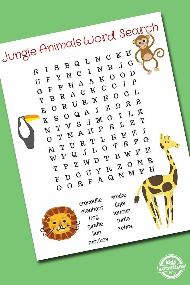 Animals wordsearch