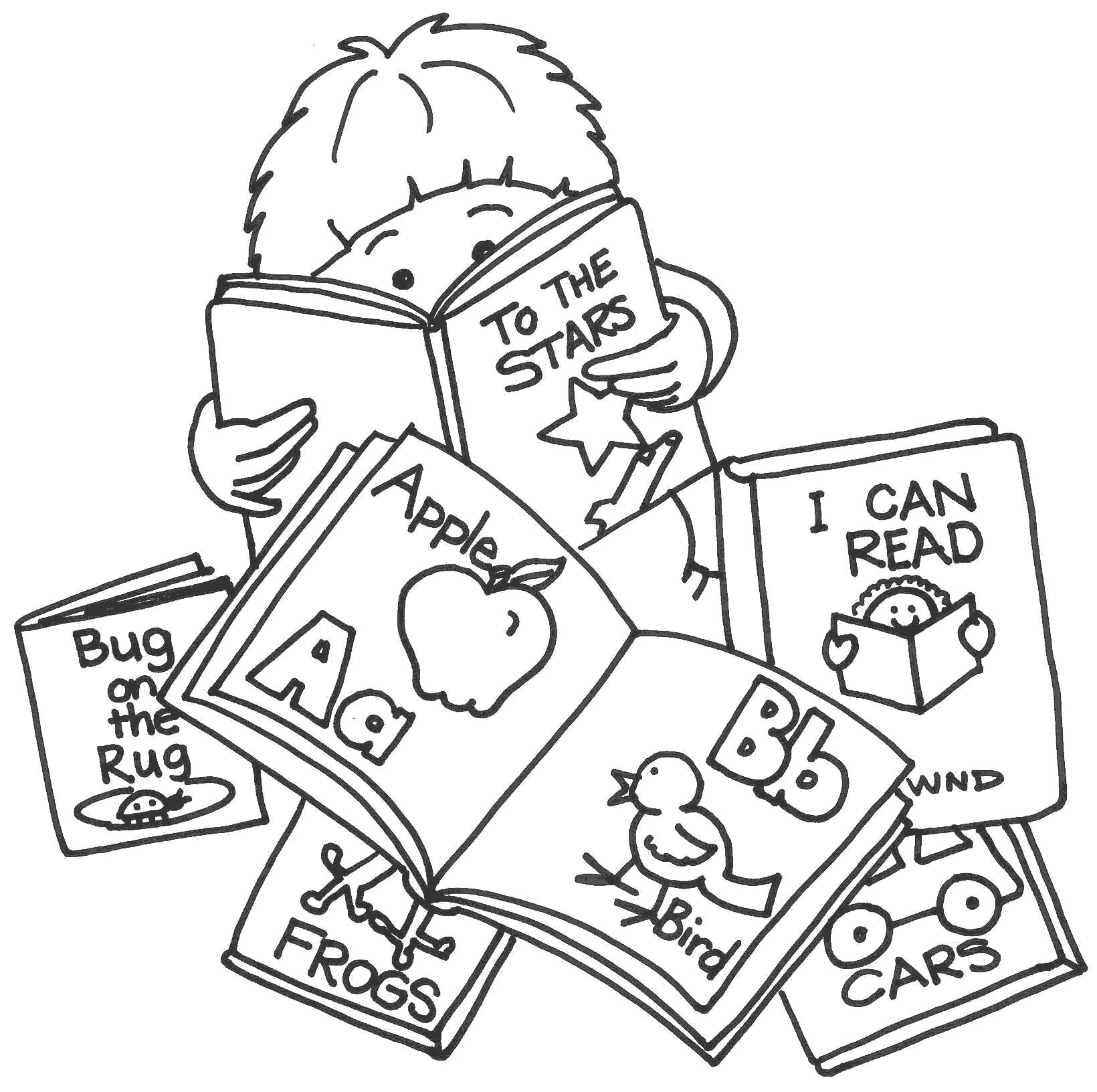Чтение 2 класс рисунок. Reading books раскраска. Read a book раскраска. Черно белые книжки для детей. Иностранные языки раскраска.