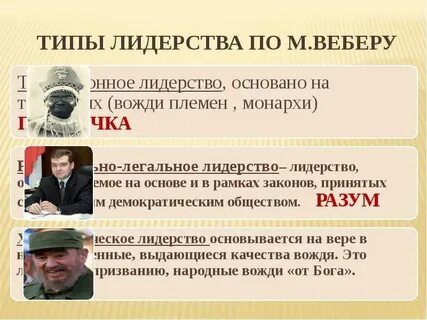 Согласно максу веберу существует типа политического лидерства