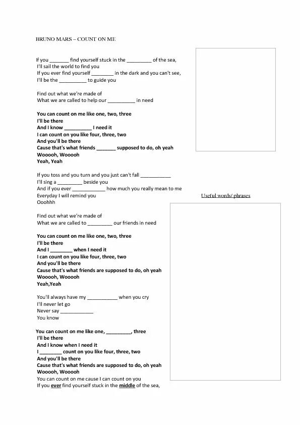 Count on me текст. Count on me bruno mars. count on me bruno mars текст. count on me bruno mars worksheet. count on me worksheet.
