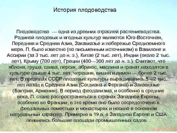 Плодоводство сообщение 4 класс. Плодоводство сообщение 4 класс
