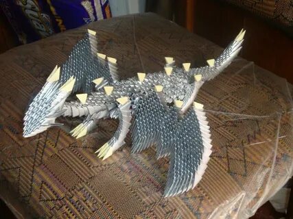 Дракончик из модулей оригами