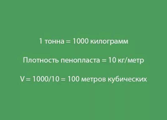 2 тонны в кубах