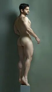 Naked male body Anatomy.