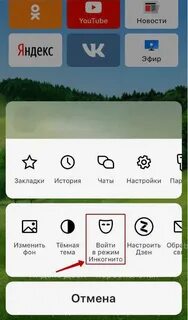 Режим инкогнито включить на айфоне